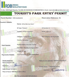 Gorilla permits in Rwanda